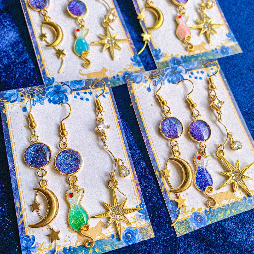 星空喫茶店シリーズ〜 にゃんクリームソーダ 耳飾り 〜