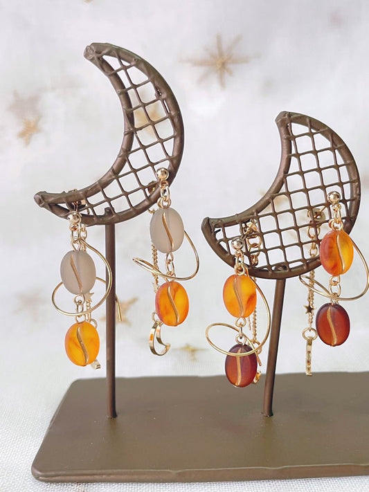 take a coffee break　コーヒーらせん耳飾り(バックキャッチ)