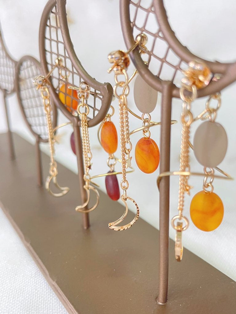 take a coffee break　コーヒーらせん耳飾り(バックキャッチ)