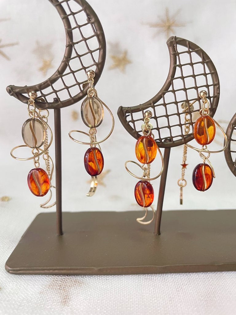 take a coffee break　コーヒーらせん耳飾り(バックキャッチ)