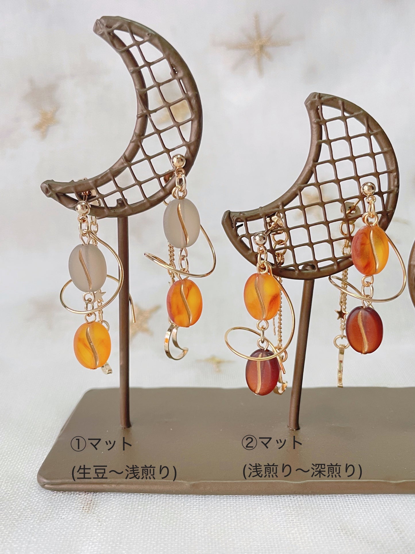 take a coffee break　コーヒーらせん耳飾り(バックキャッチ)