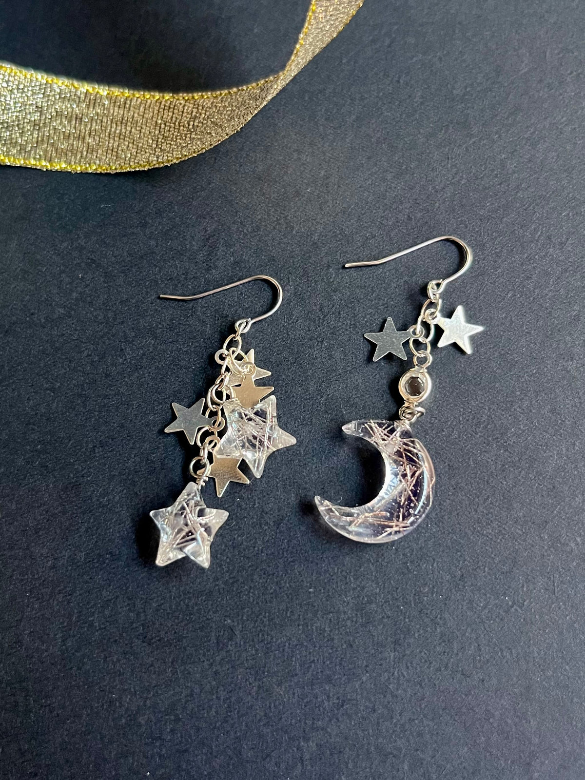 Starfall Ｍoon 星降る月のピアス＆イヤリング   Silver star