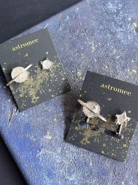 煌めく土星と一粒の星　Silver