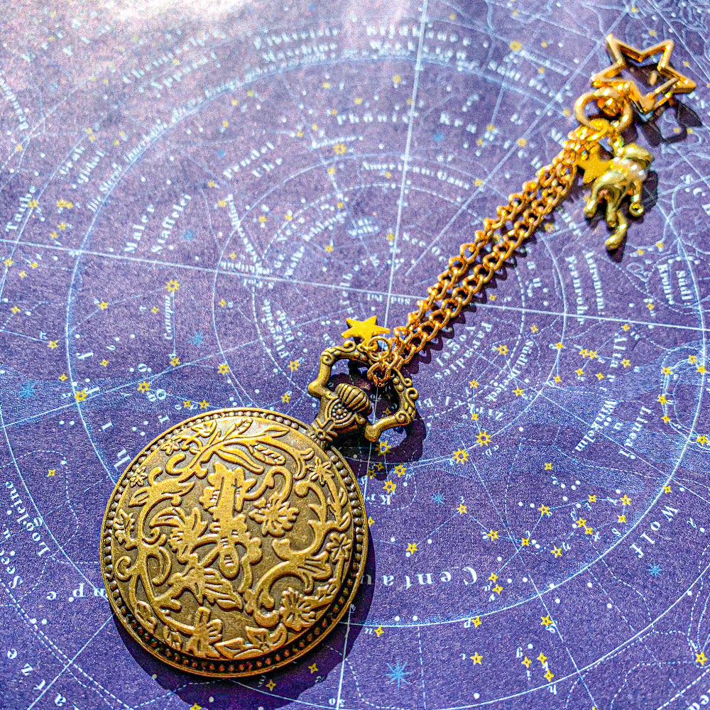 懐中時計風バッグチャーム 〜 満天の星空を閉じ込めて 〜