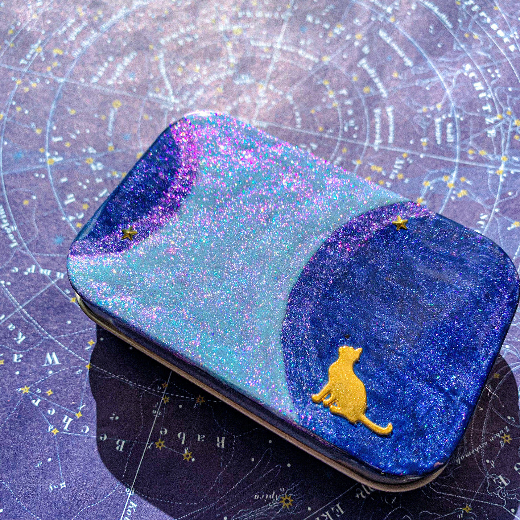 〜 織姫猫・彦星猫の恋する天の川 〜 缶ケース小物入れ