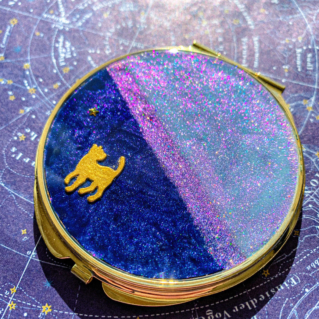 〜 織姫猫・彦星猫の恋する天の川 〜 コンパクトミラー