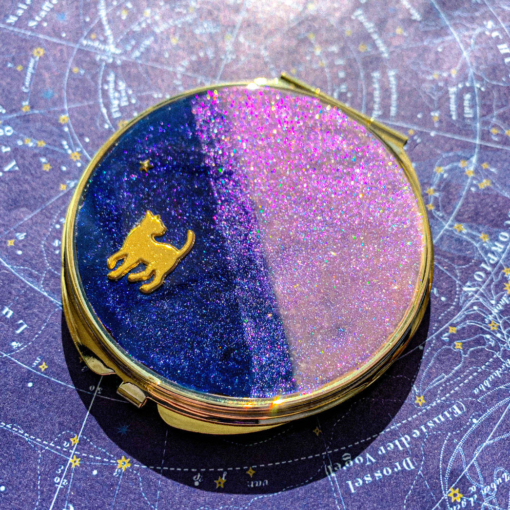 〜 織姫猫・彦星猫の恋する天の川 〜 コンパクトミラー