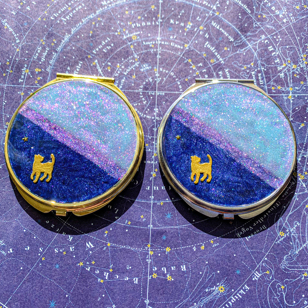 〜 織姫猫・彦星猫の恋する天の川 〜 コンパクトミラー