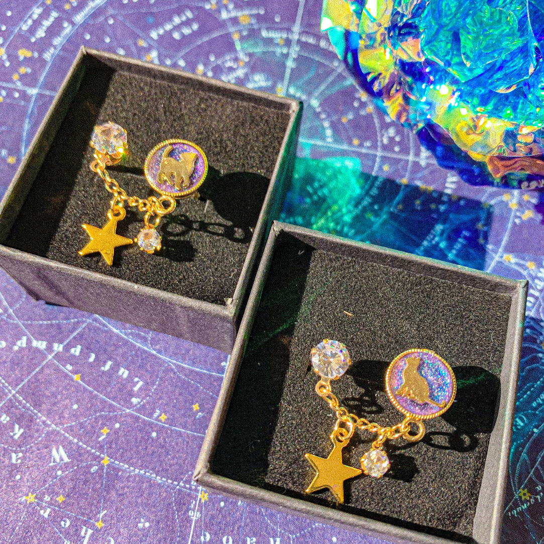 【新作】一等星を眺む猫の星空チェーンリング
【宙フェス夜市限定品】