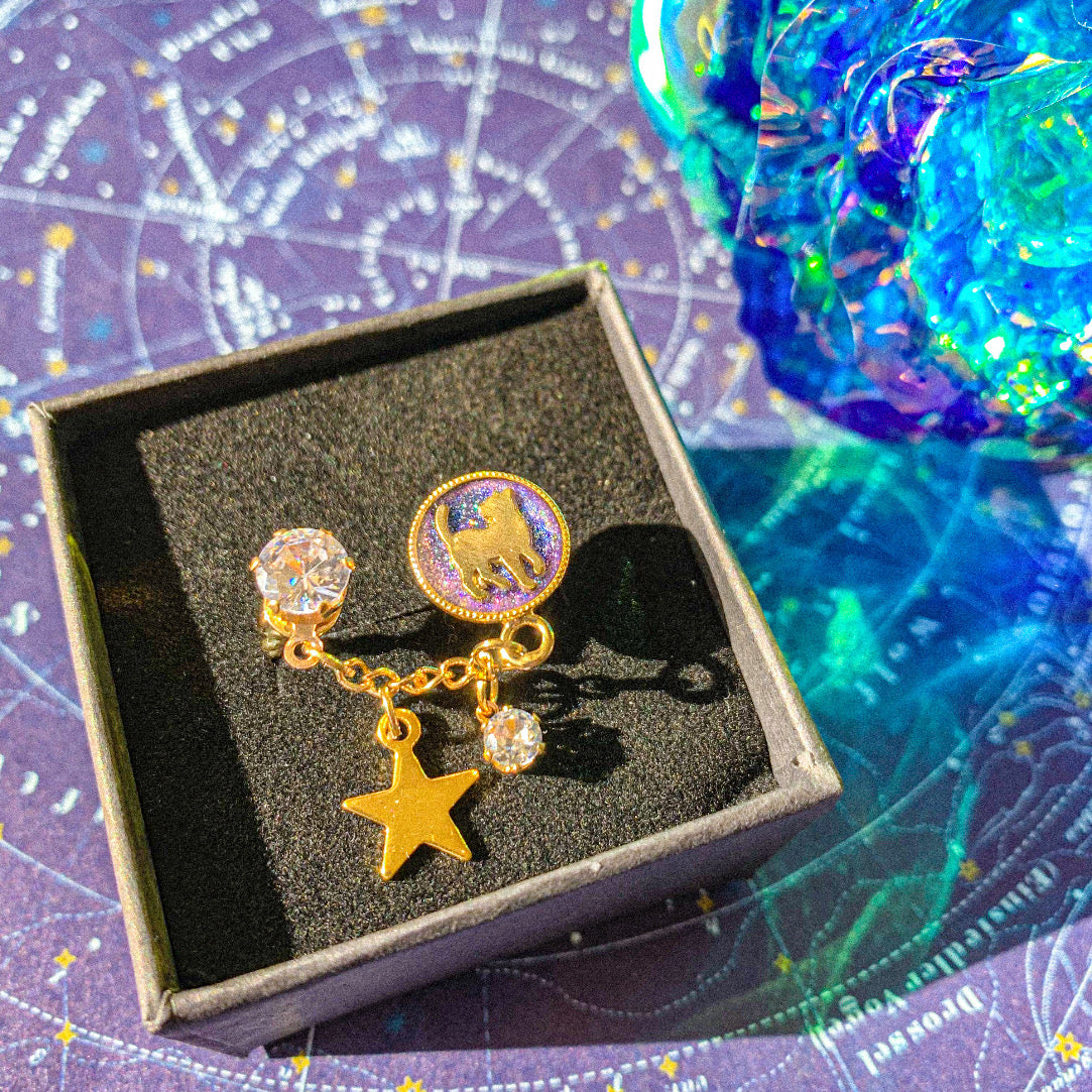 【新作】一等星を眺む猫の星空チェーンリング
【宙フェス夜市限定品】