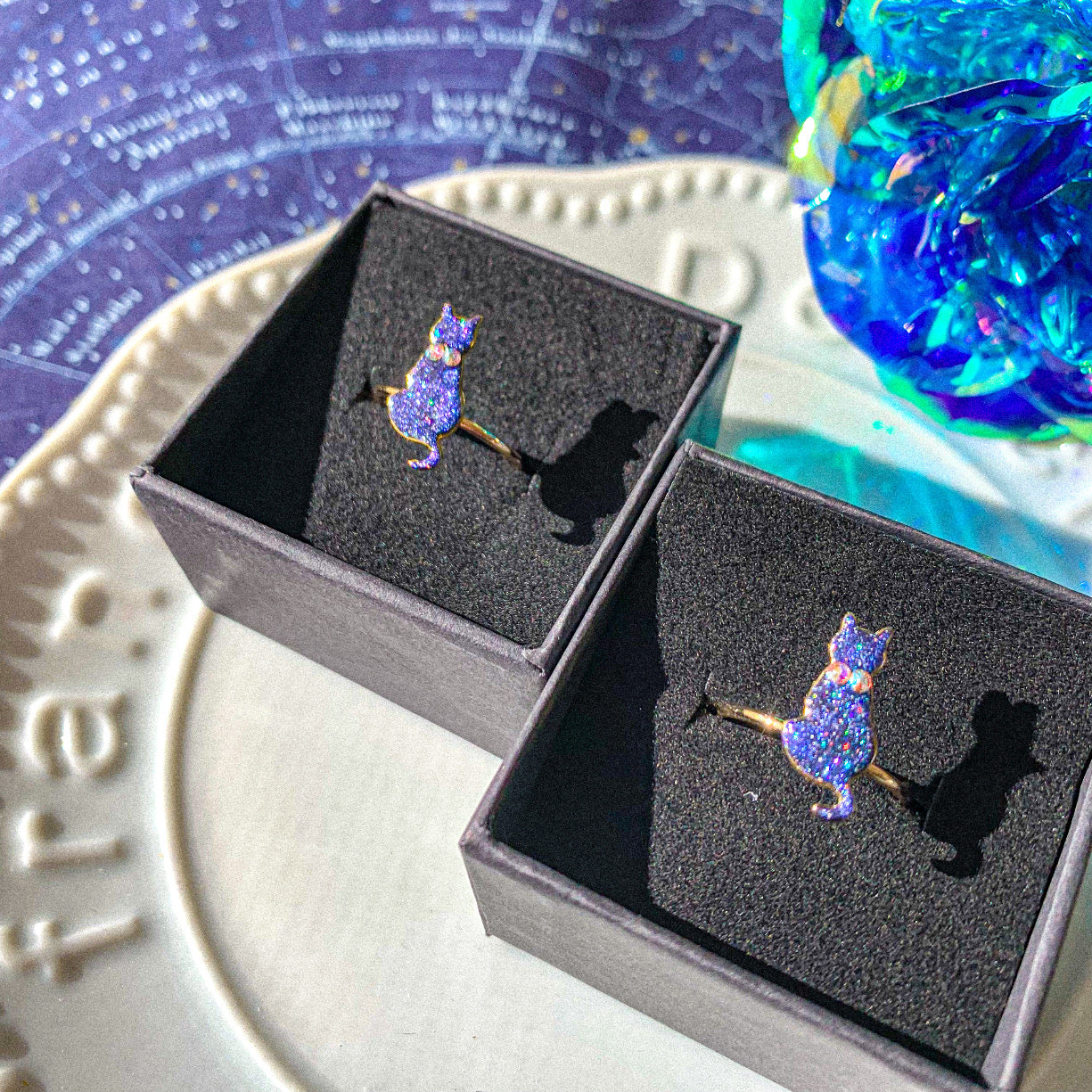 【新作】宇宙猫シルエットリング
～ 満天の星空に染められて ～