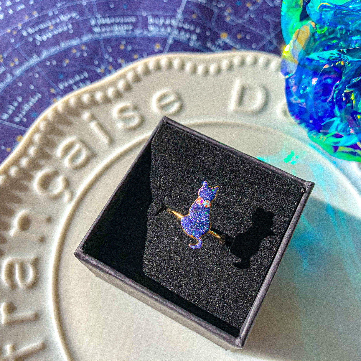 【新作】宇宙猫シルエットリング
～ 満天の星空に染められて ～