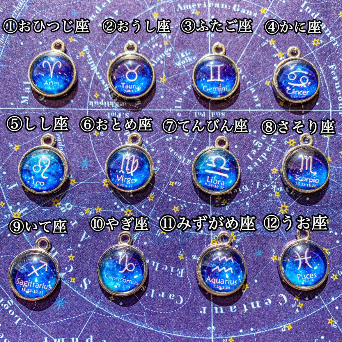 12星座×満天の星空に染められた猫のブックマーカー