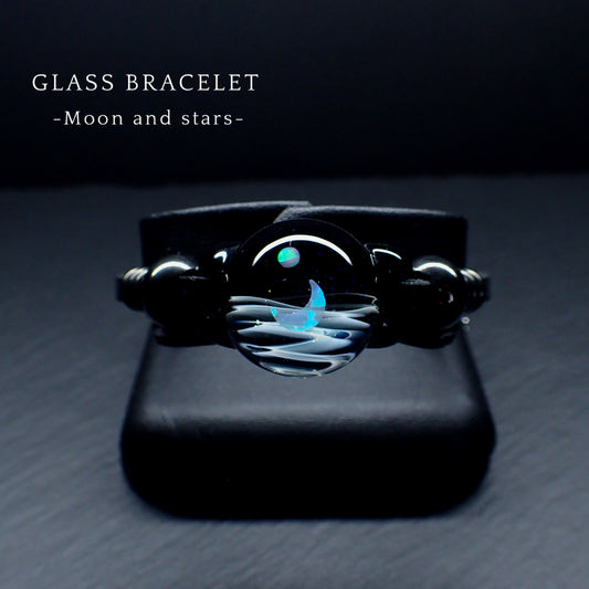 「Moon and star」ガラスブレスレット01