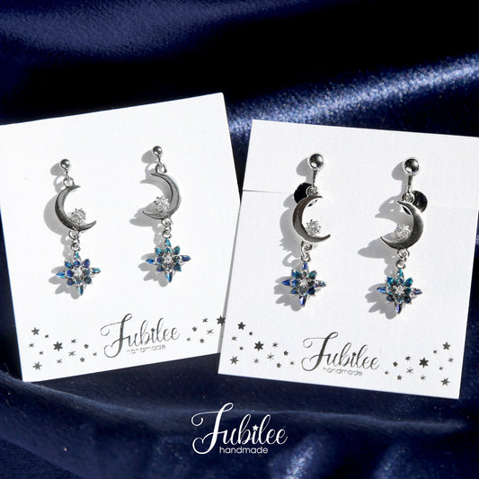 月夜の花の耳飾り