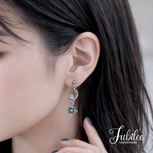 月夜の花の耳飾り