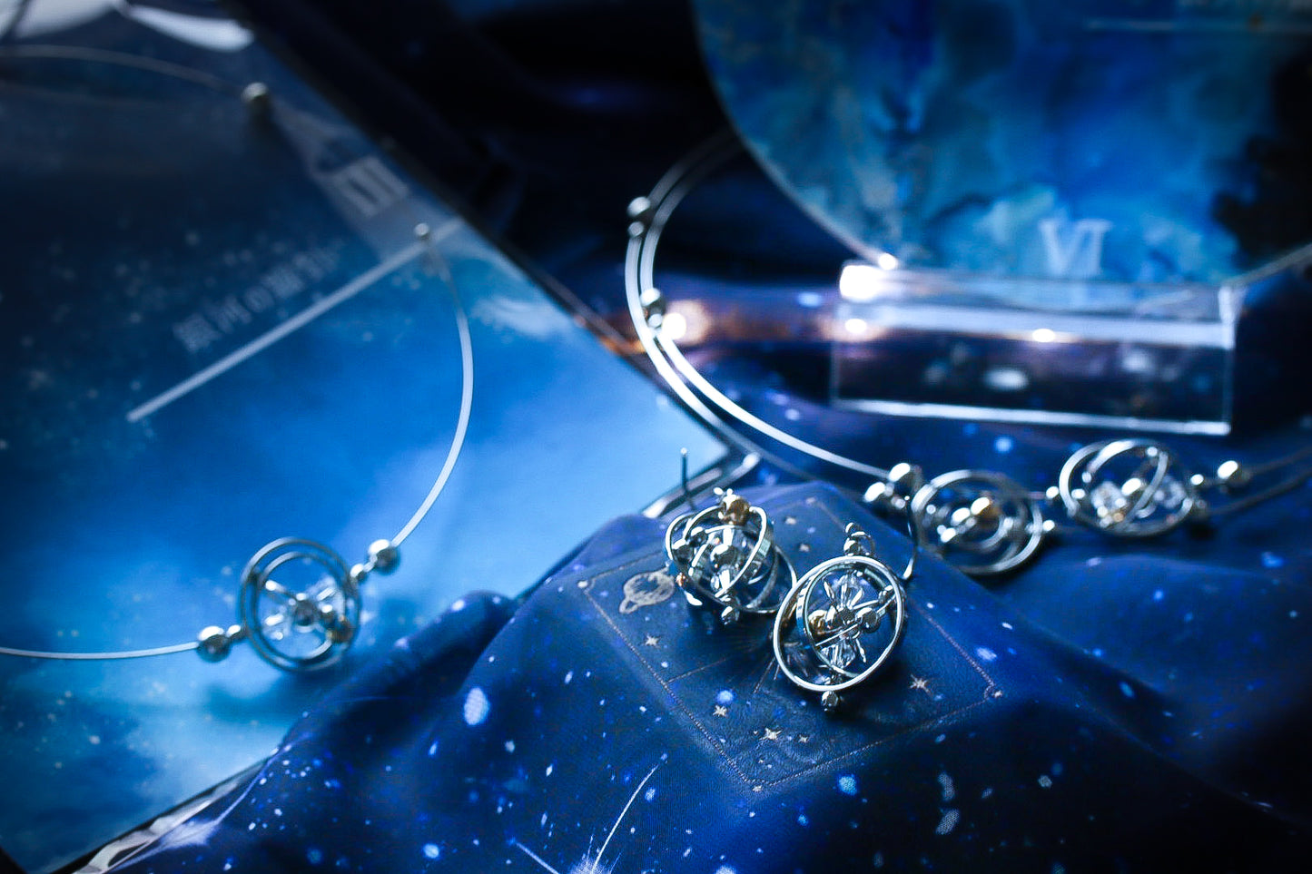 銀河の羅針 シルバー耳飾り