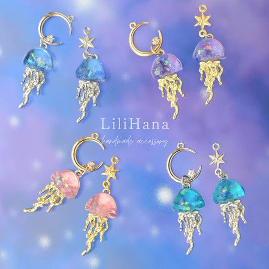 ゆら星くらげ　ピアス・イヤリング