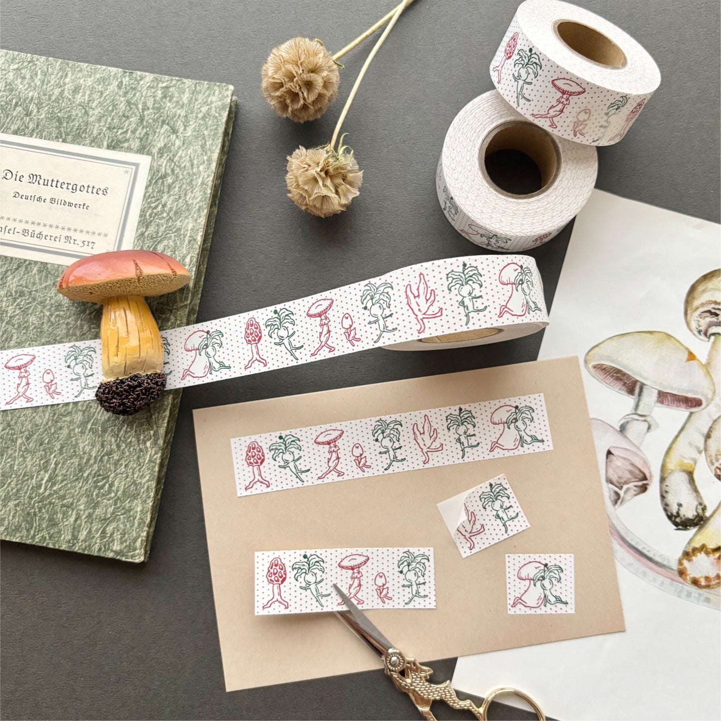 キノコとマンドラゴラ ケース入りラベラー風シール