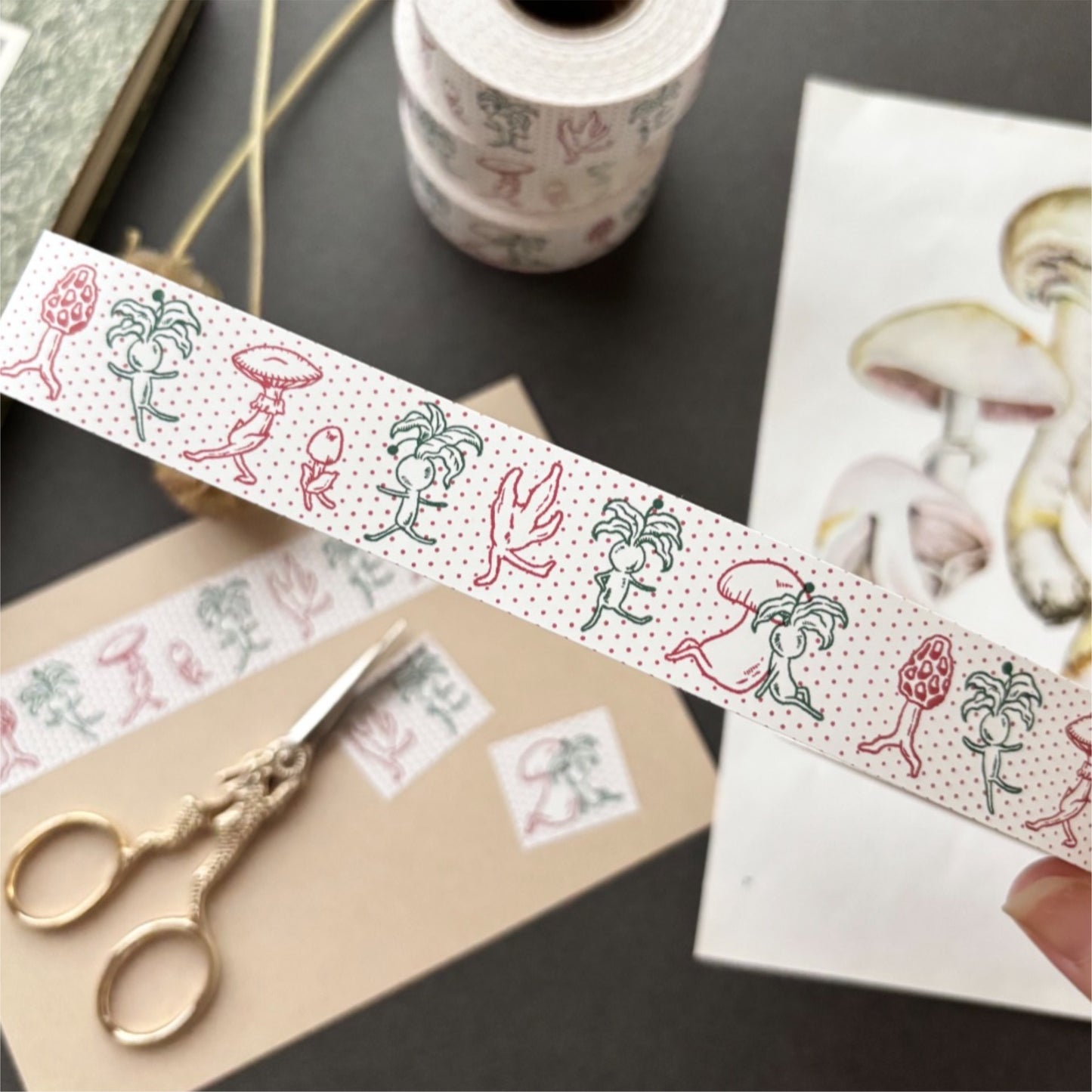 キノコとマンドラゴラ ケース入りラベラー風シール