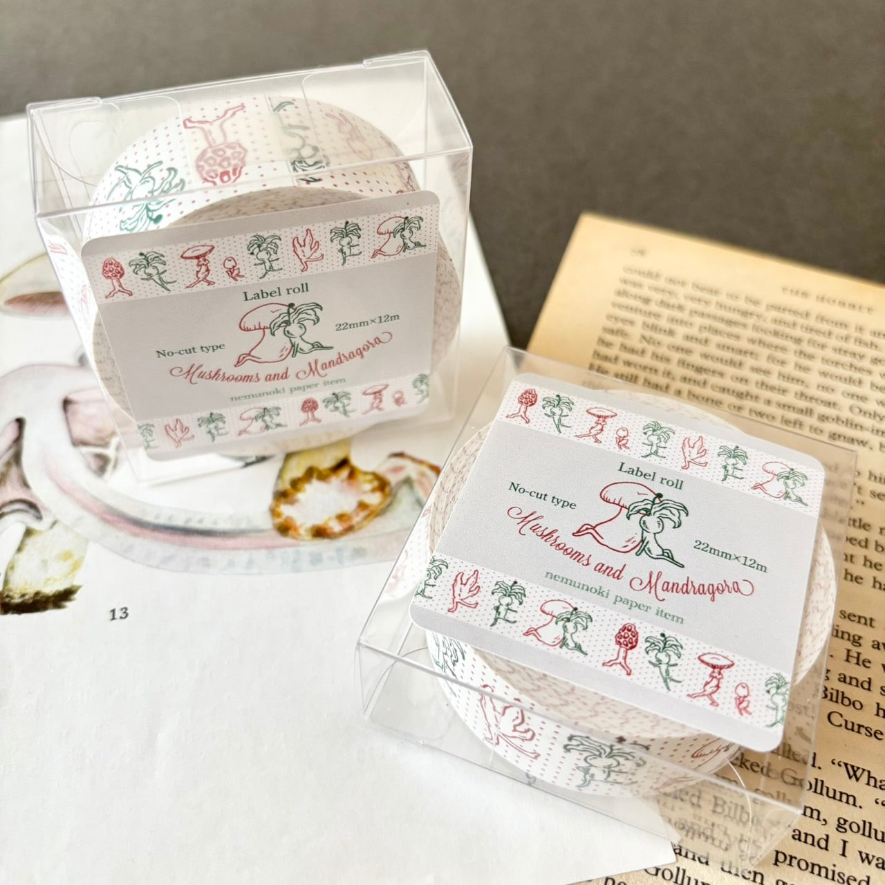 キノコとマンドラゴラ ケース入りラベラー風シール