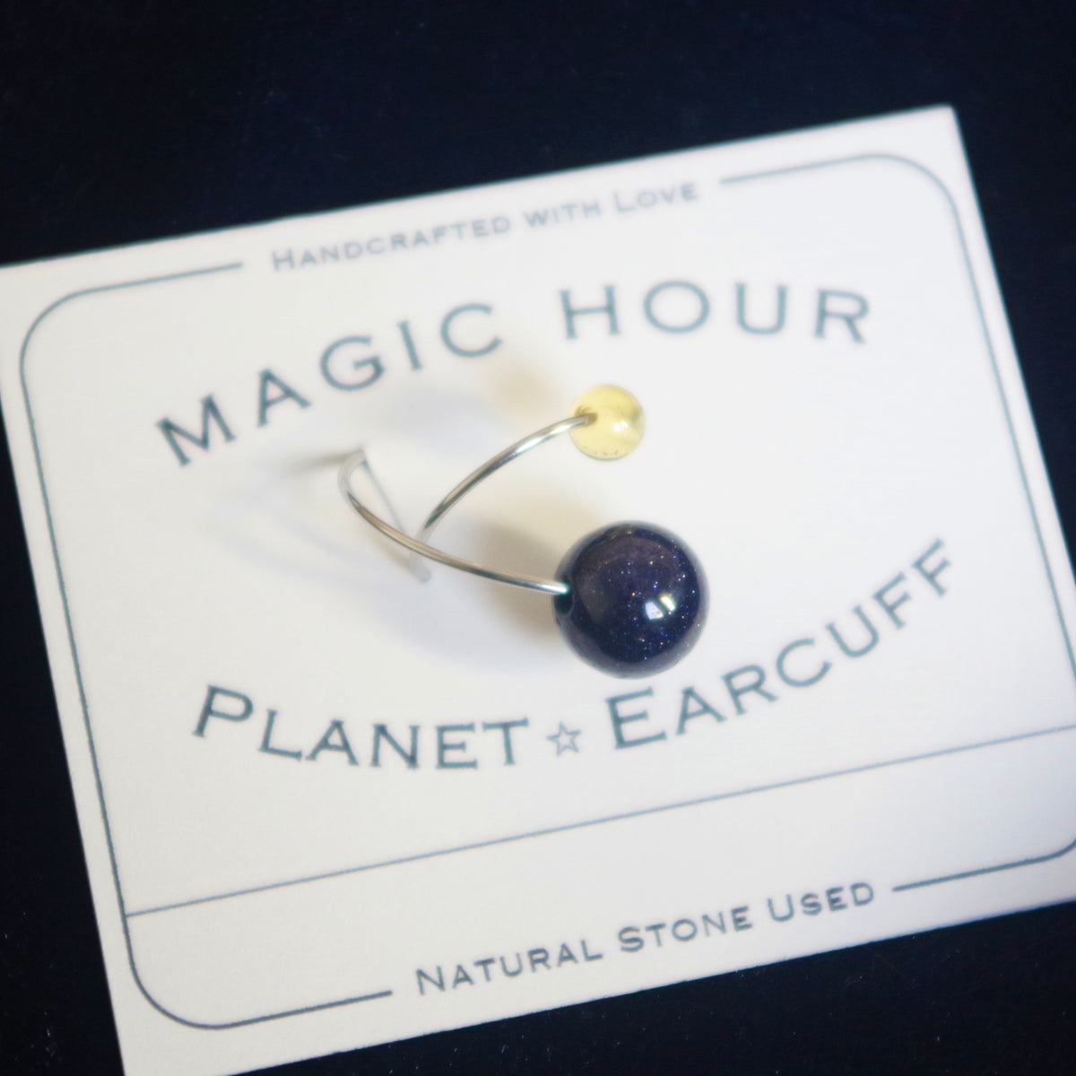 【秋限定】天然石イヤーカフPlanet「夜長」