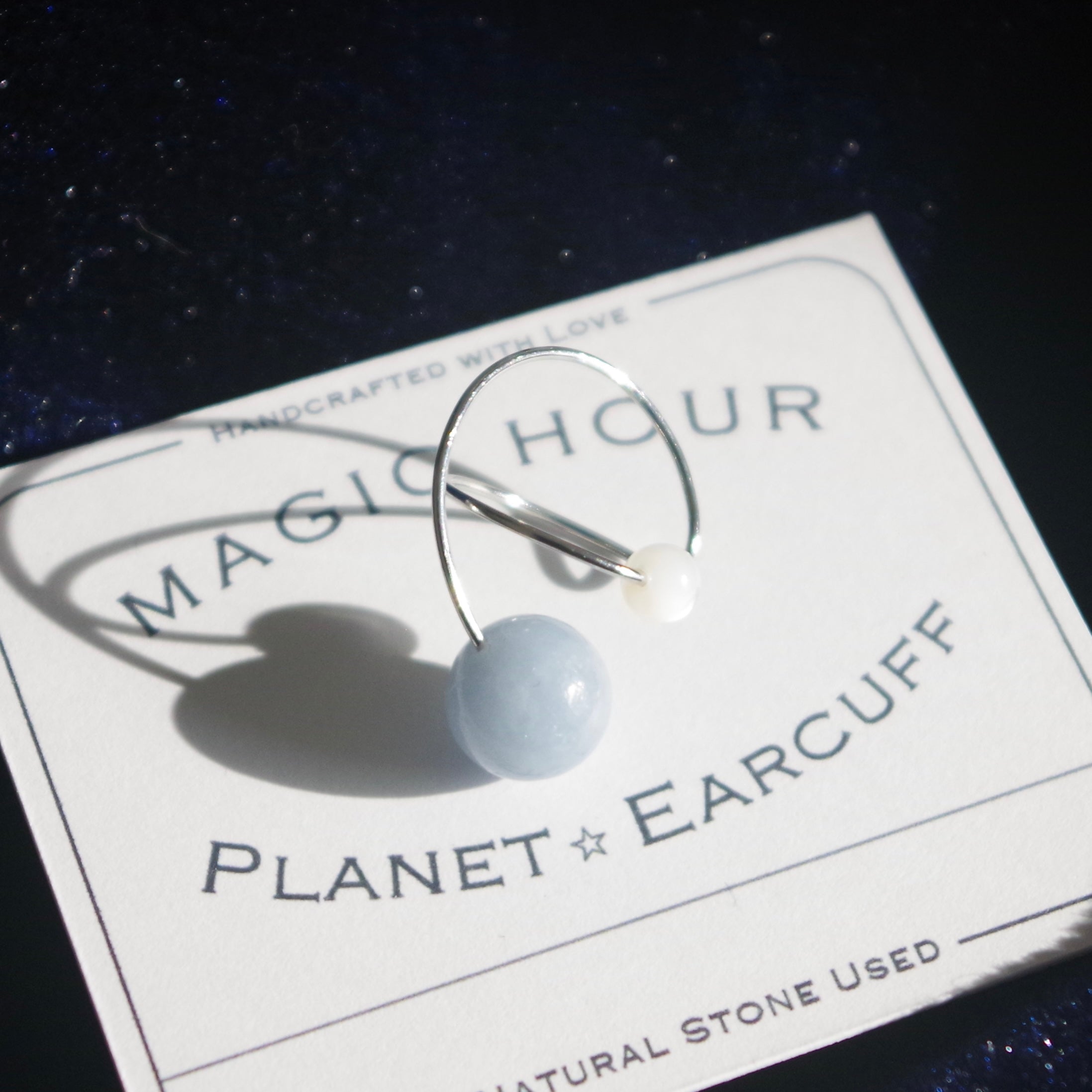 crystal lake サバプロ ECLIPSE サイン入り 天然石イヤーカフPlanet「青空」 – 宙フェス夜市