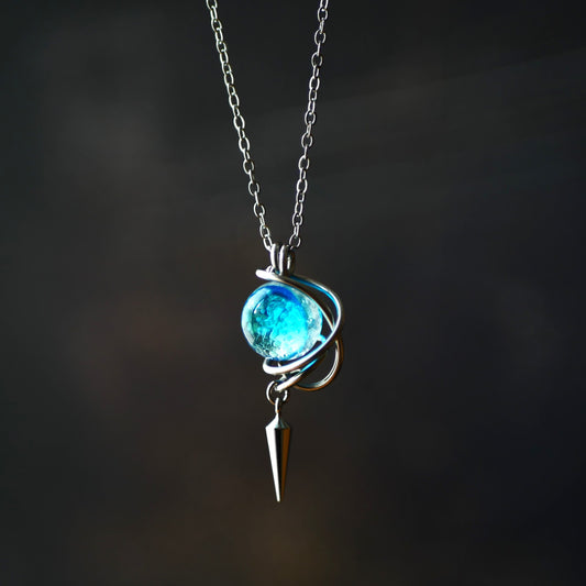 「一つ星」シルバーカラー ネックレス　アイスブルー