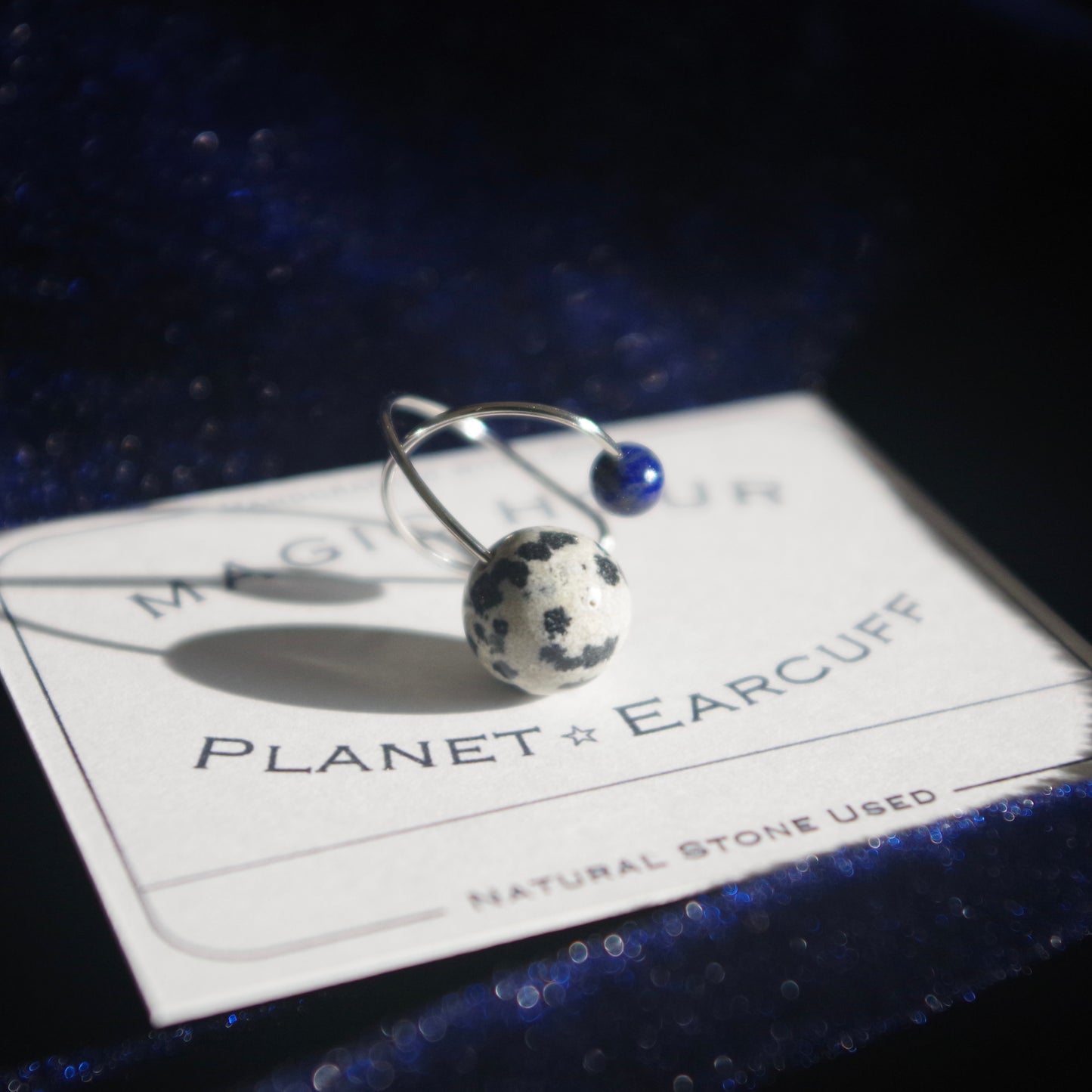 天然石イヤーカフPlanet「星空散歩」