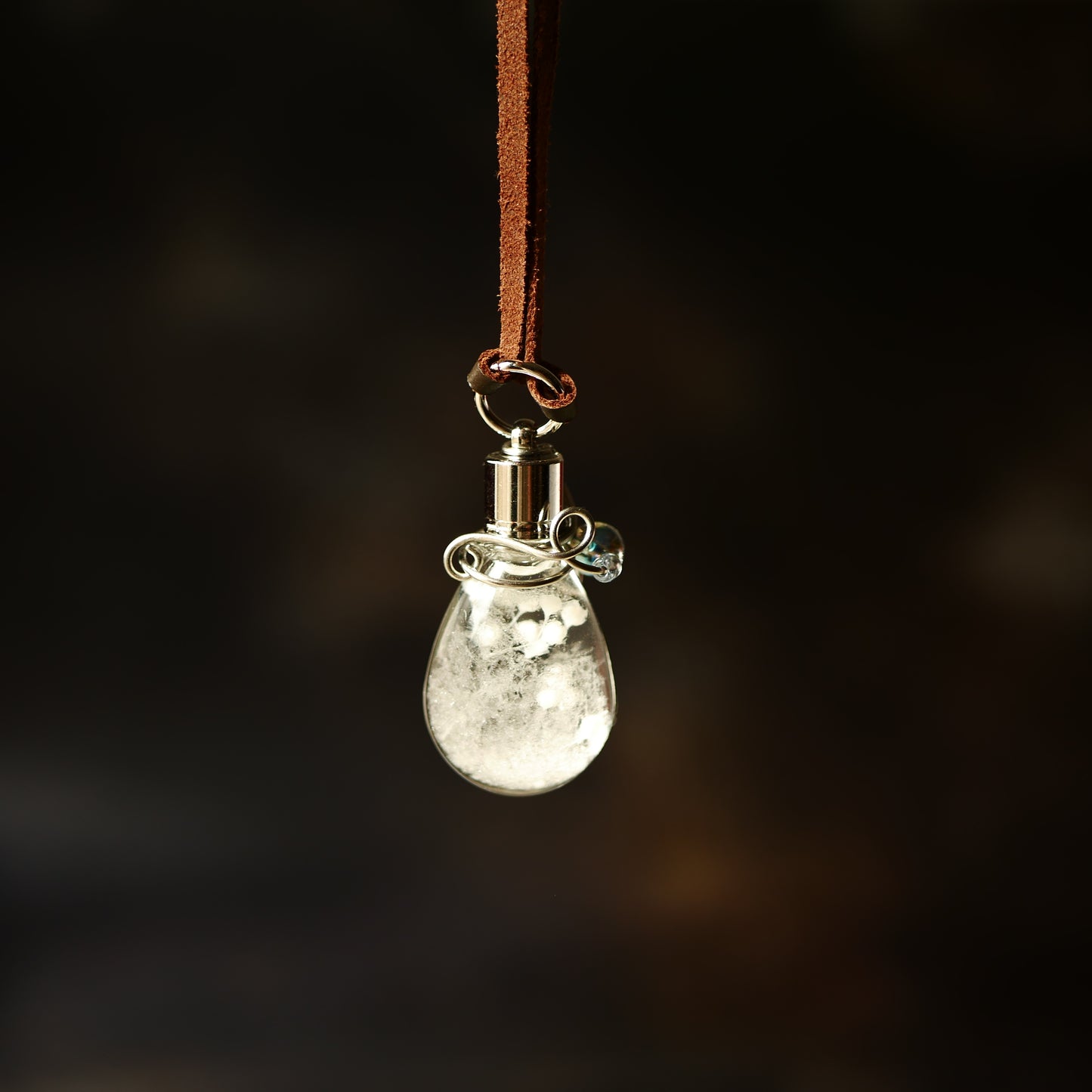 ストームグラス「エーデルヴァイス」　ドロップボトル　ネックレス