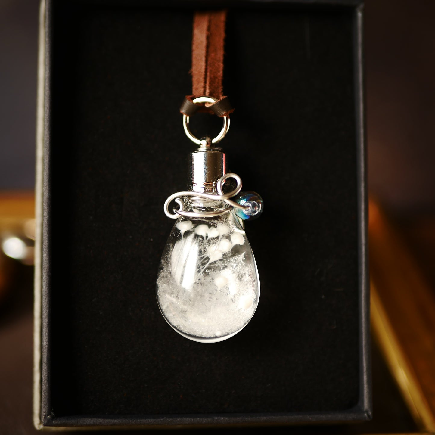 ストームグラス「エーデルヴァイス」　ドロップボトル　ネックレス