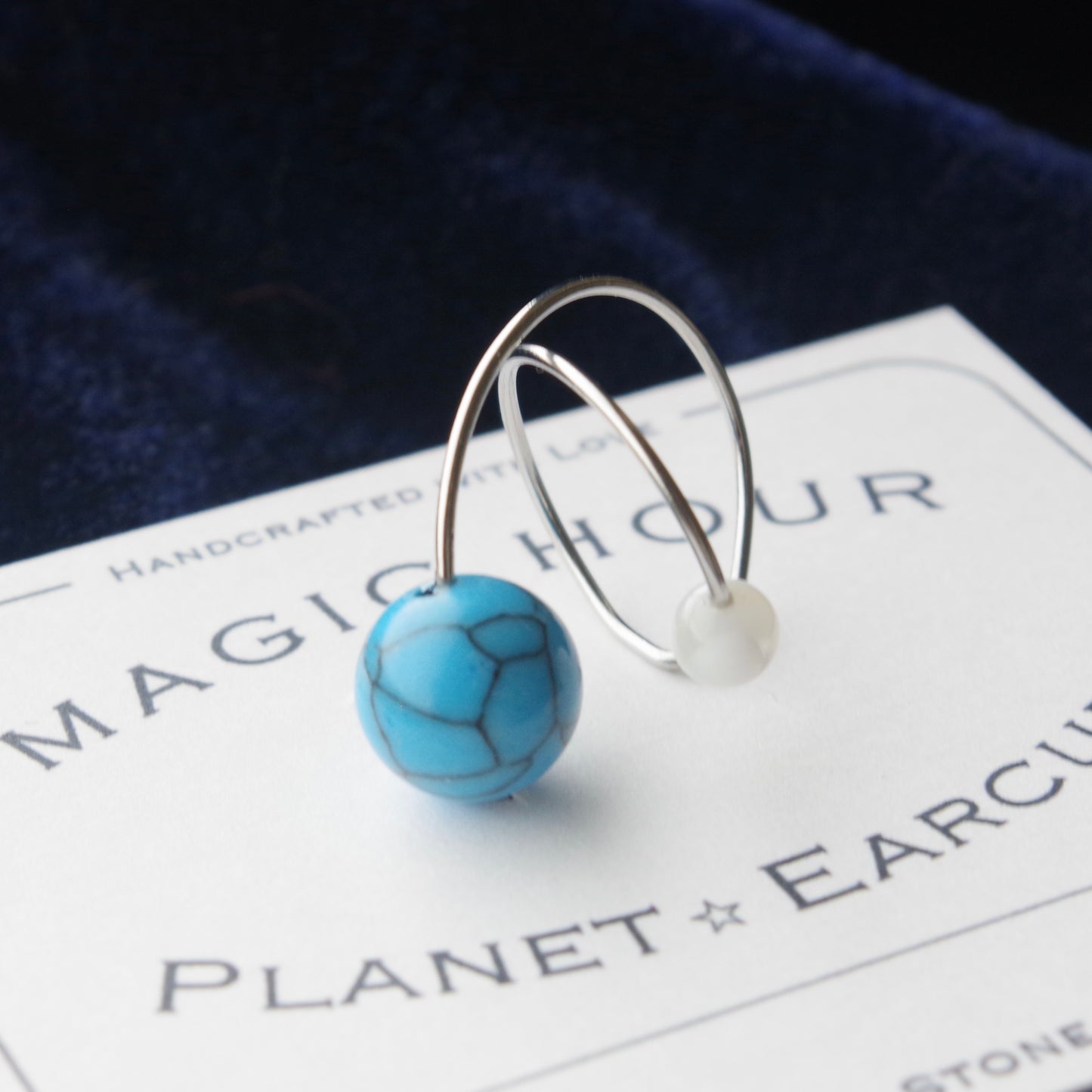 天然石イヤーカフPlanet「晴天」