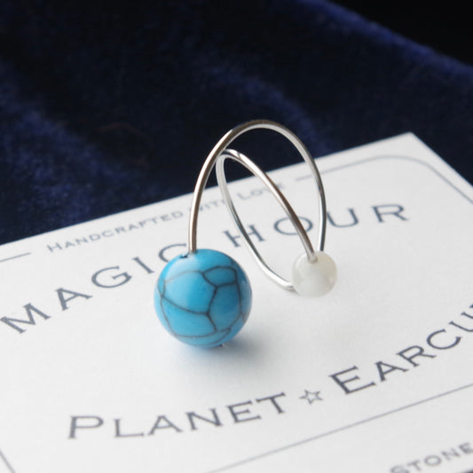 天然石イヤーカフPlanet「晴天」