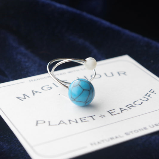 天然石イヤーカフPlanet「晴天」