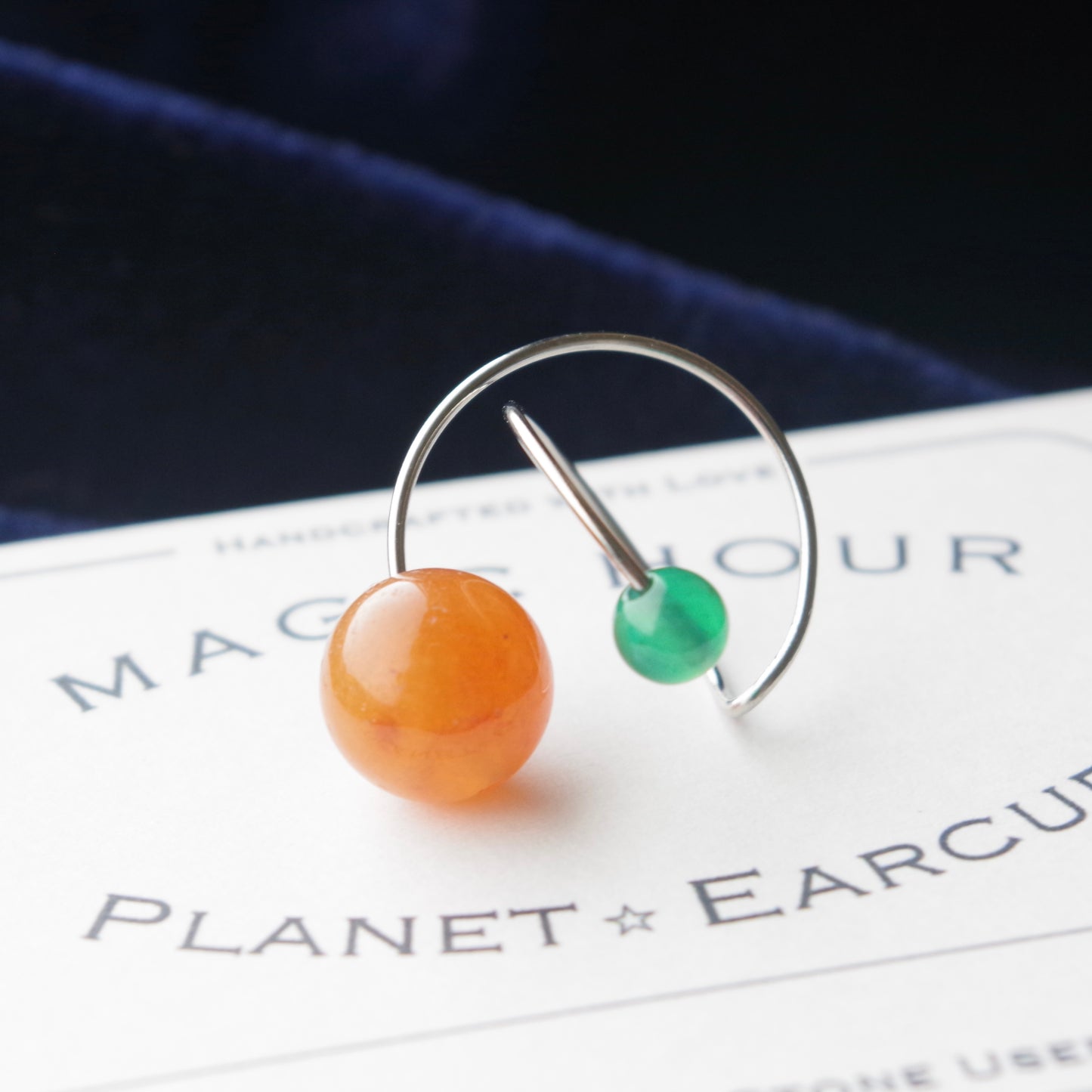 天然石イヤーカフPlanet「夕波」