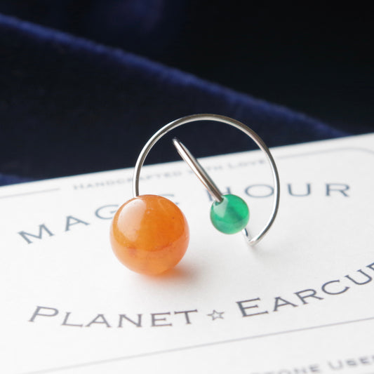 天然石イヤーカフPlanet「夕波」