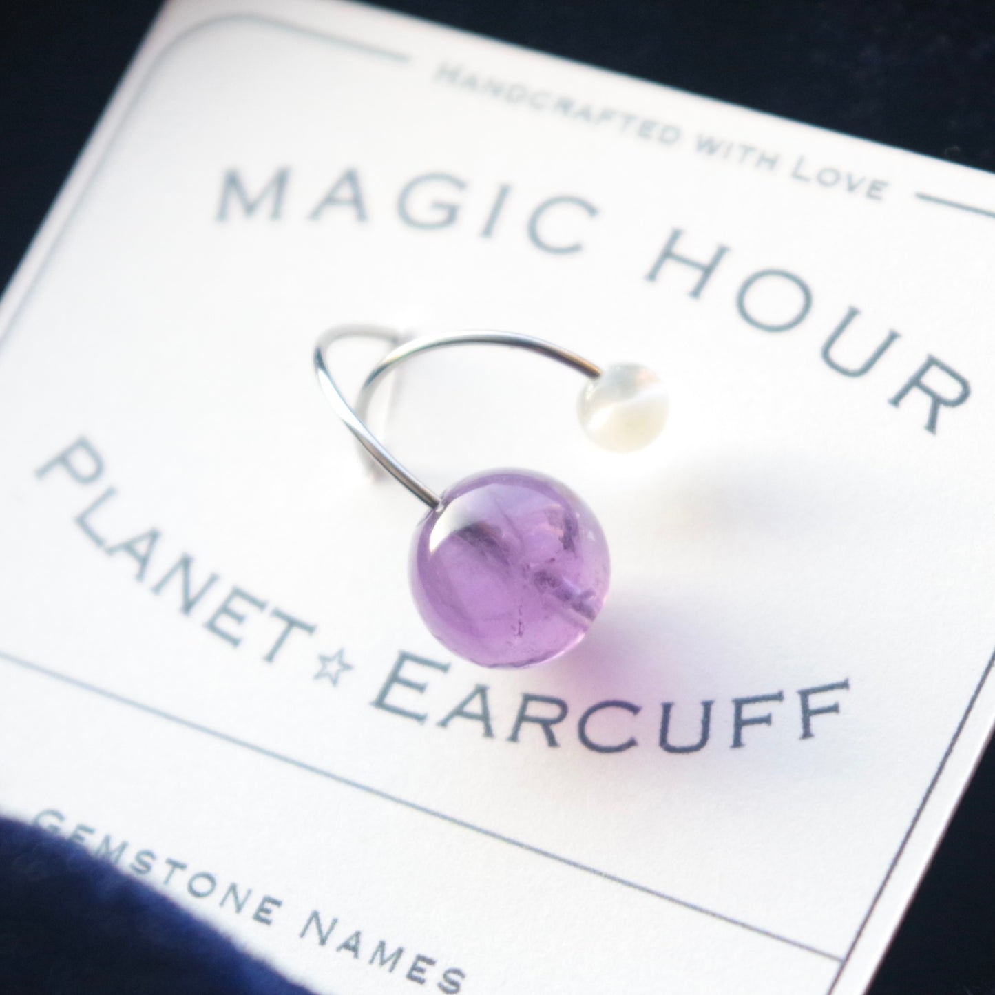 天然石イヤーカフPlanet「鏡花水月」