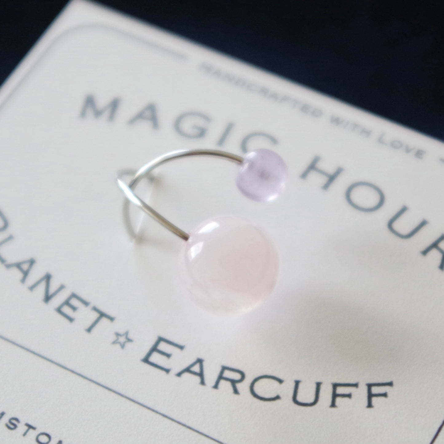 天然石イヤーカフPlanet「ピンクモーメント」