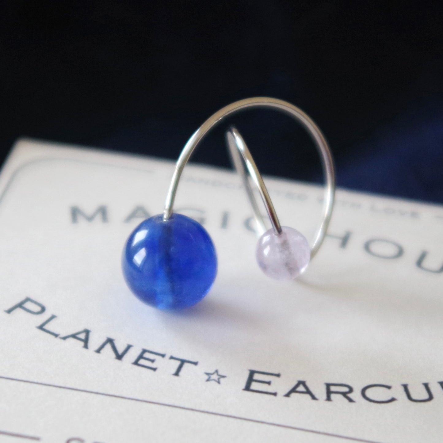 天然石イヤーカフPlanet「ブルーモーメント」