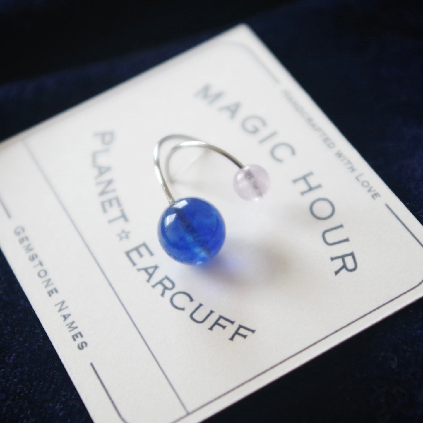 天然石イヤーカフPlanet「ブルーモーメント」
