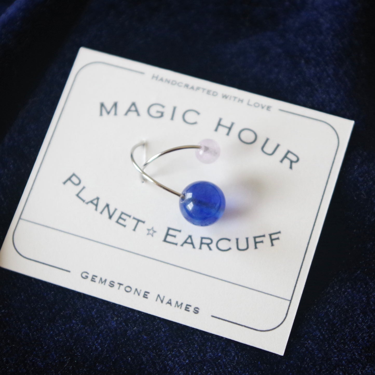 天然石イヤーカフPlanet「ブルーモーメント」