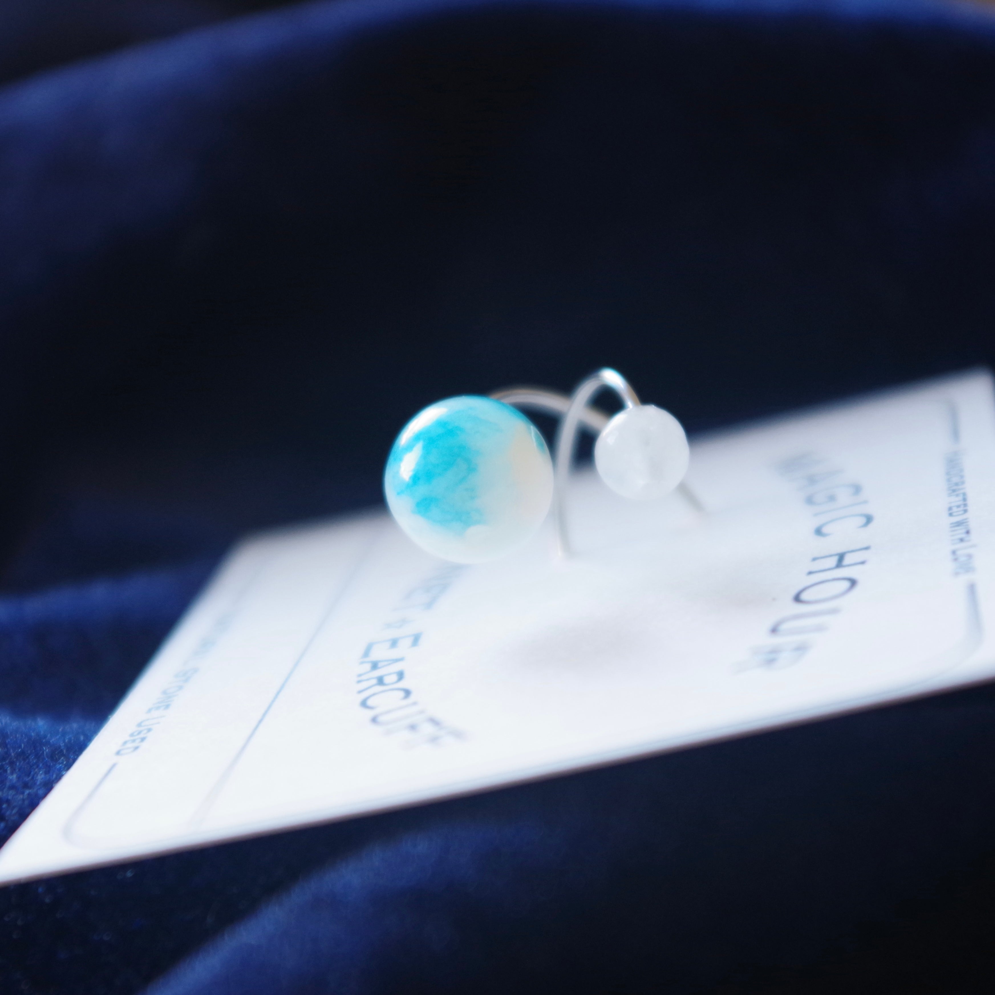 天然石イヤーカフCandy Planet「ブルーハワイ」 – 宙フェス夜市