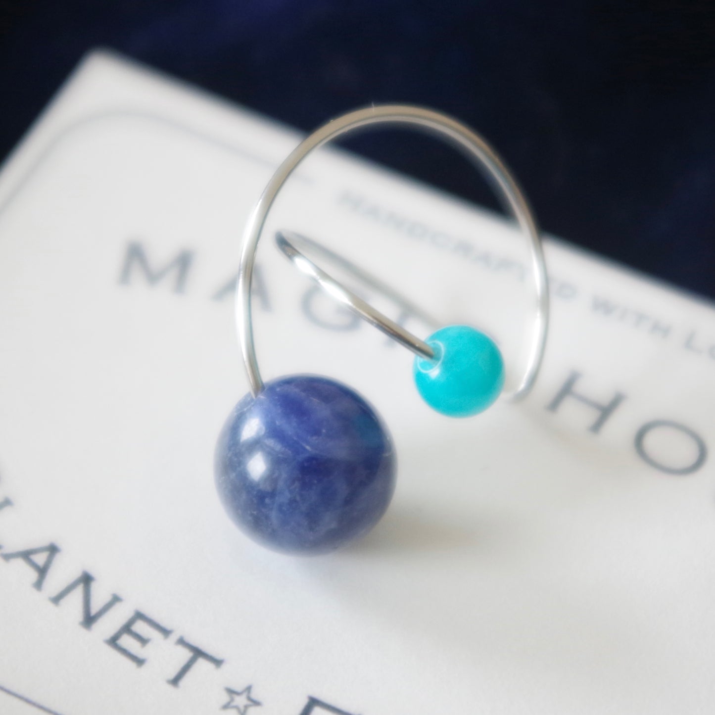 天然石イヤーカフPlanet「地球」