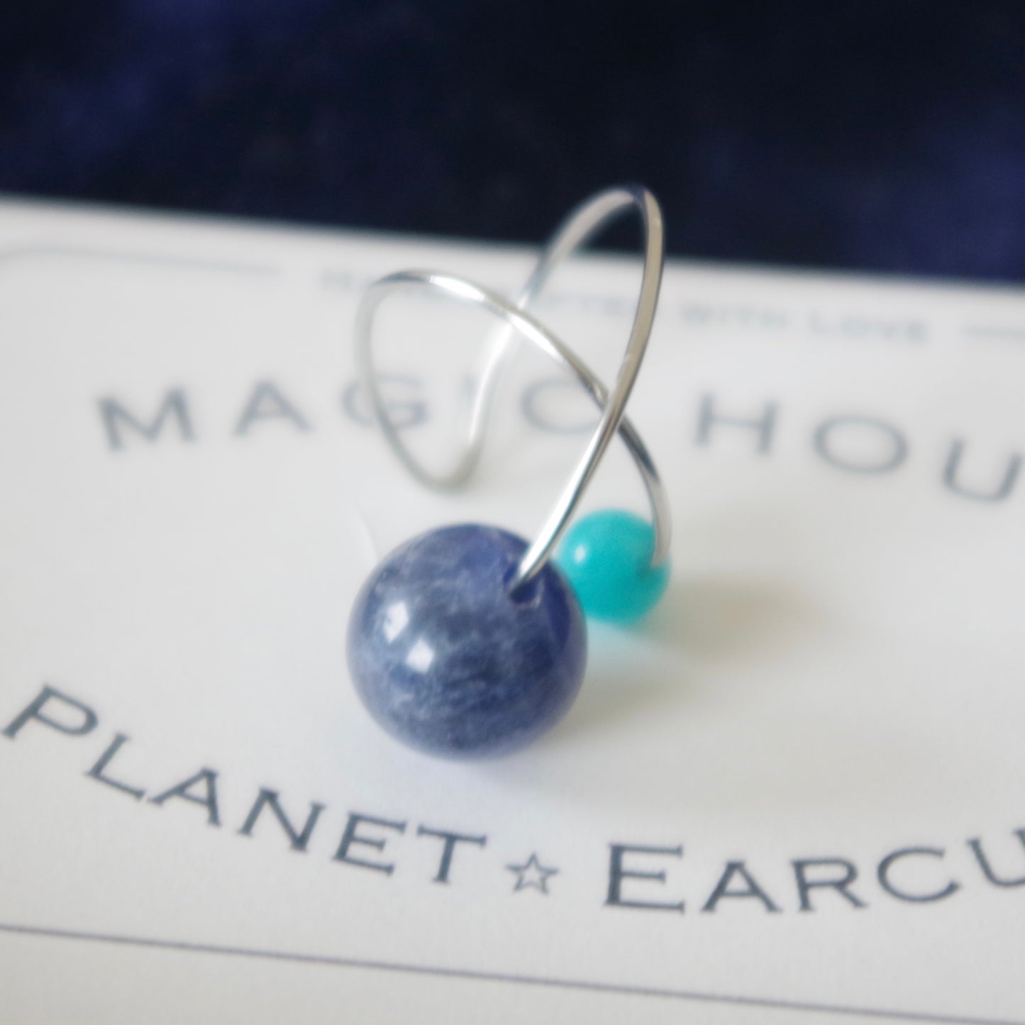 天然石イヤーカフPlanet「地球」