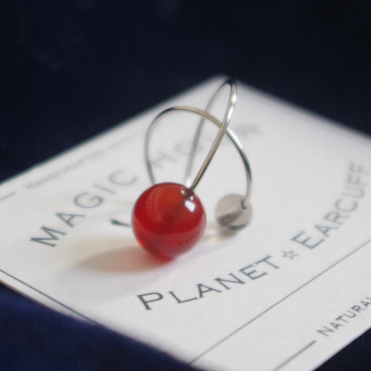 【秋限定】天然石イヤーカフPlanet「茜空」