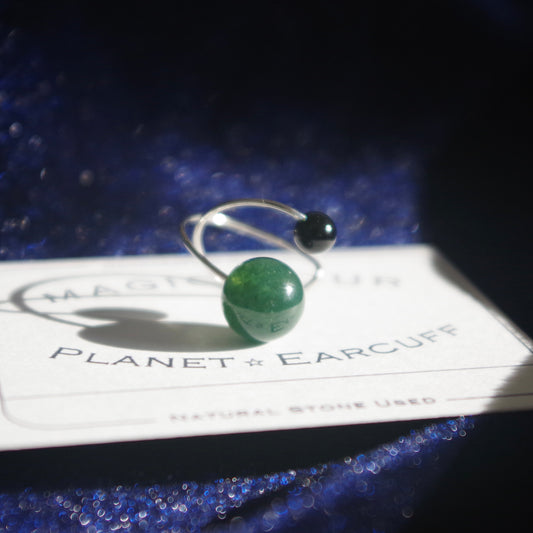 天然石イヤーカフPlanet「夜の森」