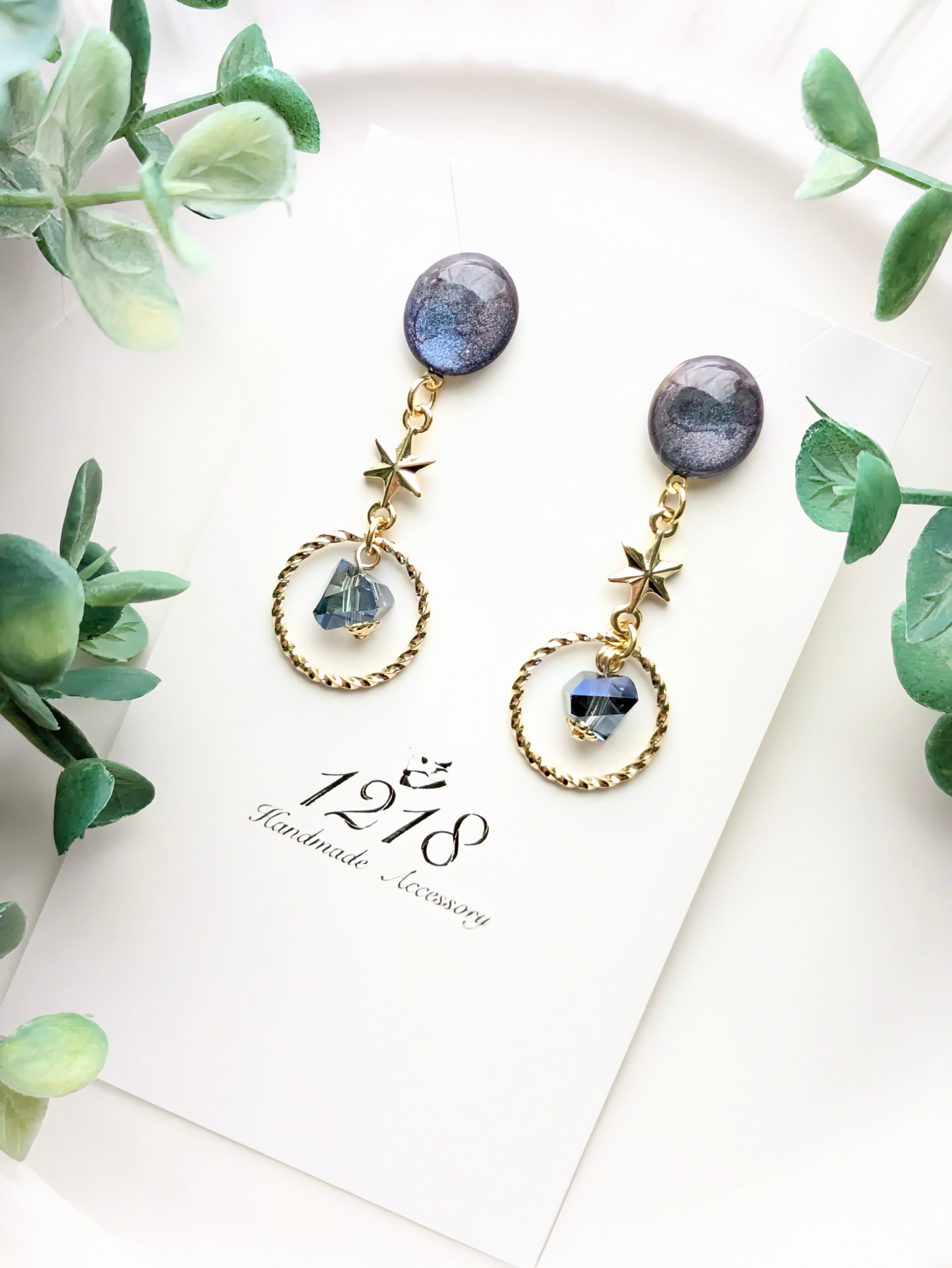 █Kei★イヤリング 円環する宇宙のカケラ イヤリングorピアス – 宙フェス夜市