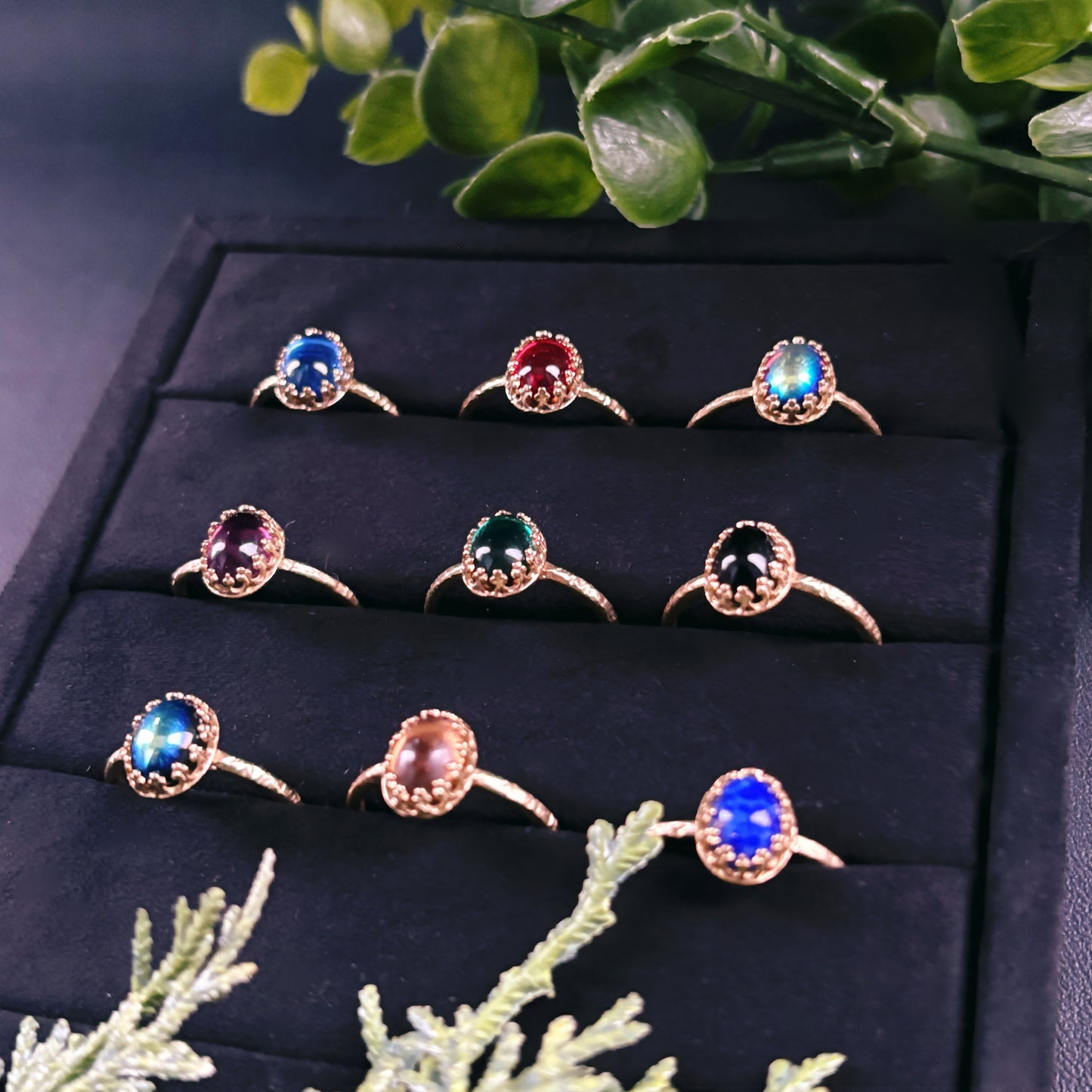 妖精の棲む森で見つけた宝石リング Sサイズ・ダークカラー