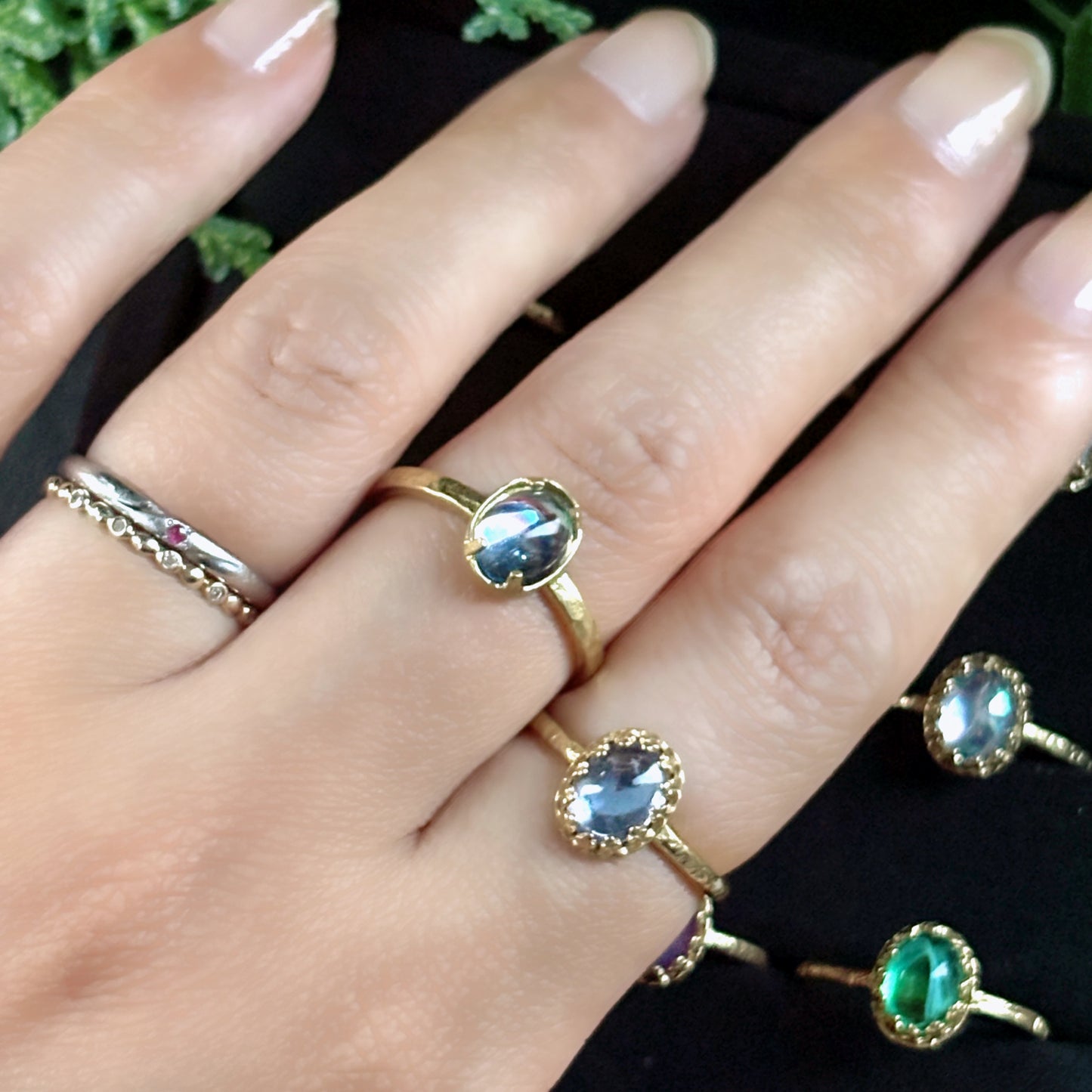 妖精の棲む森で見つけた宝石リング Sサイズ・ライトカラー