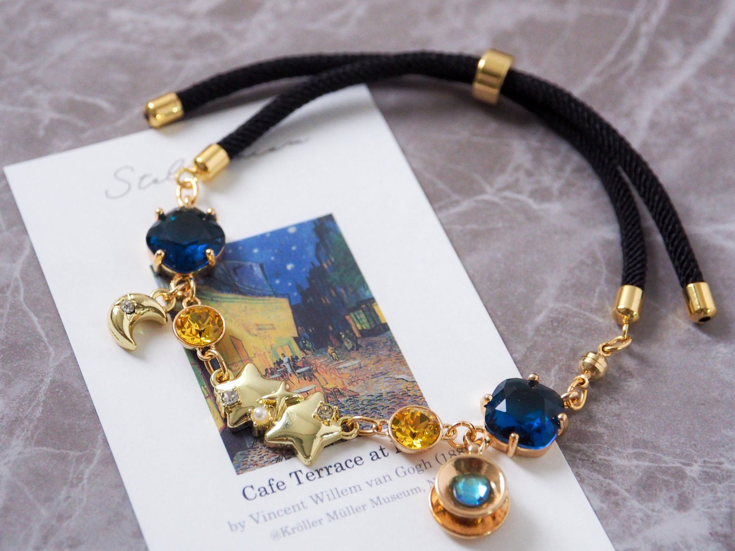 ゴッホ「夜のカフェテラス」モチーフ　ブレスレット